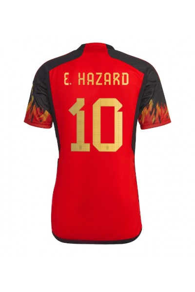 Belgia Eden Hazard #10 Jalkapallovaatteet Kotipaita MM-kisat 2022 Lyhythihainen